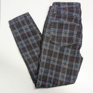 Paige, Plaid Hoxton Ankle Jeans, Size 28